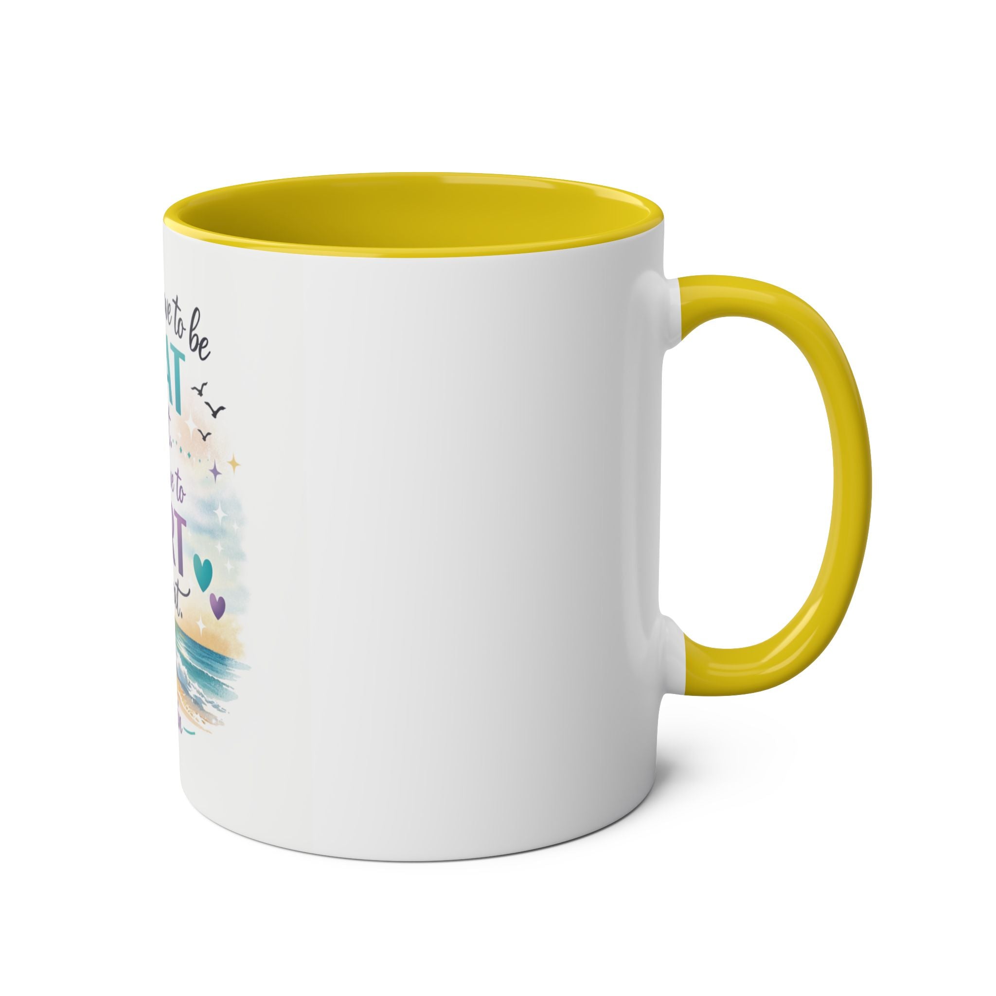 Motivational Beach Coffee Mug — "You Don't Have to Be GREAT to Start" Two‑Tone 11oz