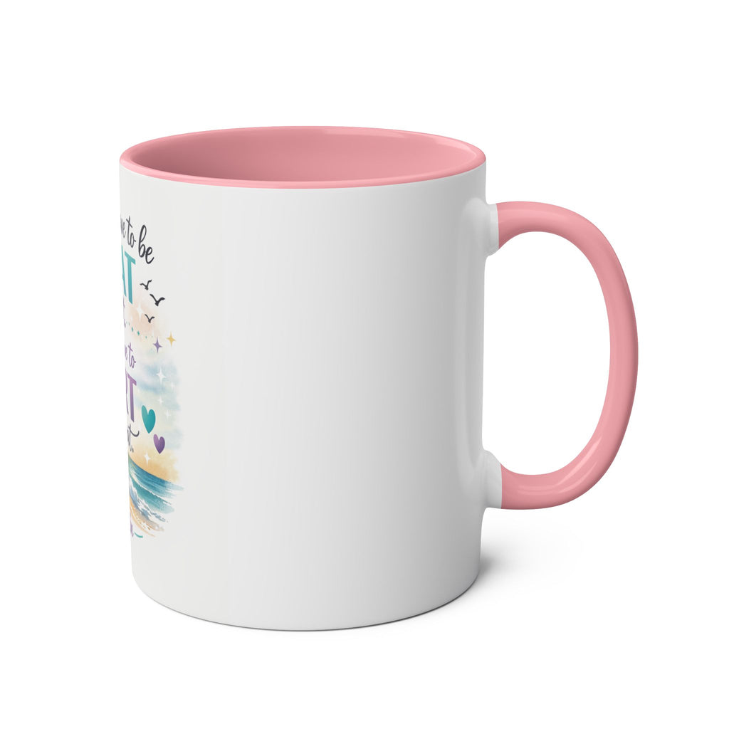 Motivational Beach Coffee Mug — "You Don't Have to Be GREAT to Start" Two‑Tone 11oz
