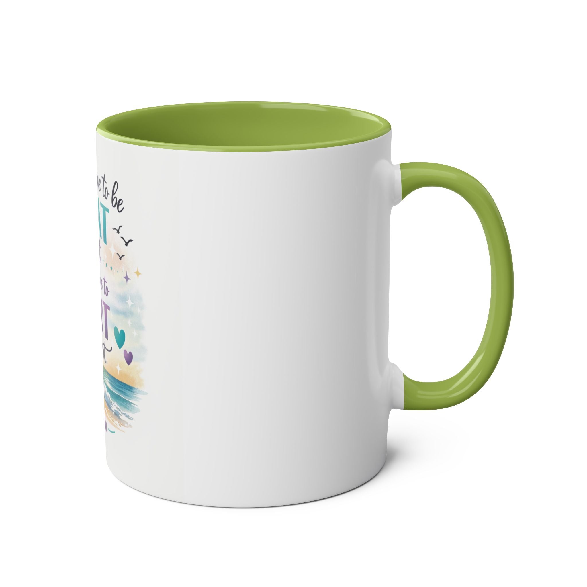 Motivational Beach Coffee Mug — "You Don't Have to Be GREAT to Start" Two‑Tone 11oz