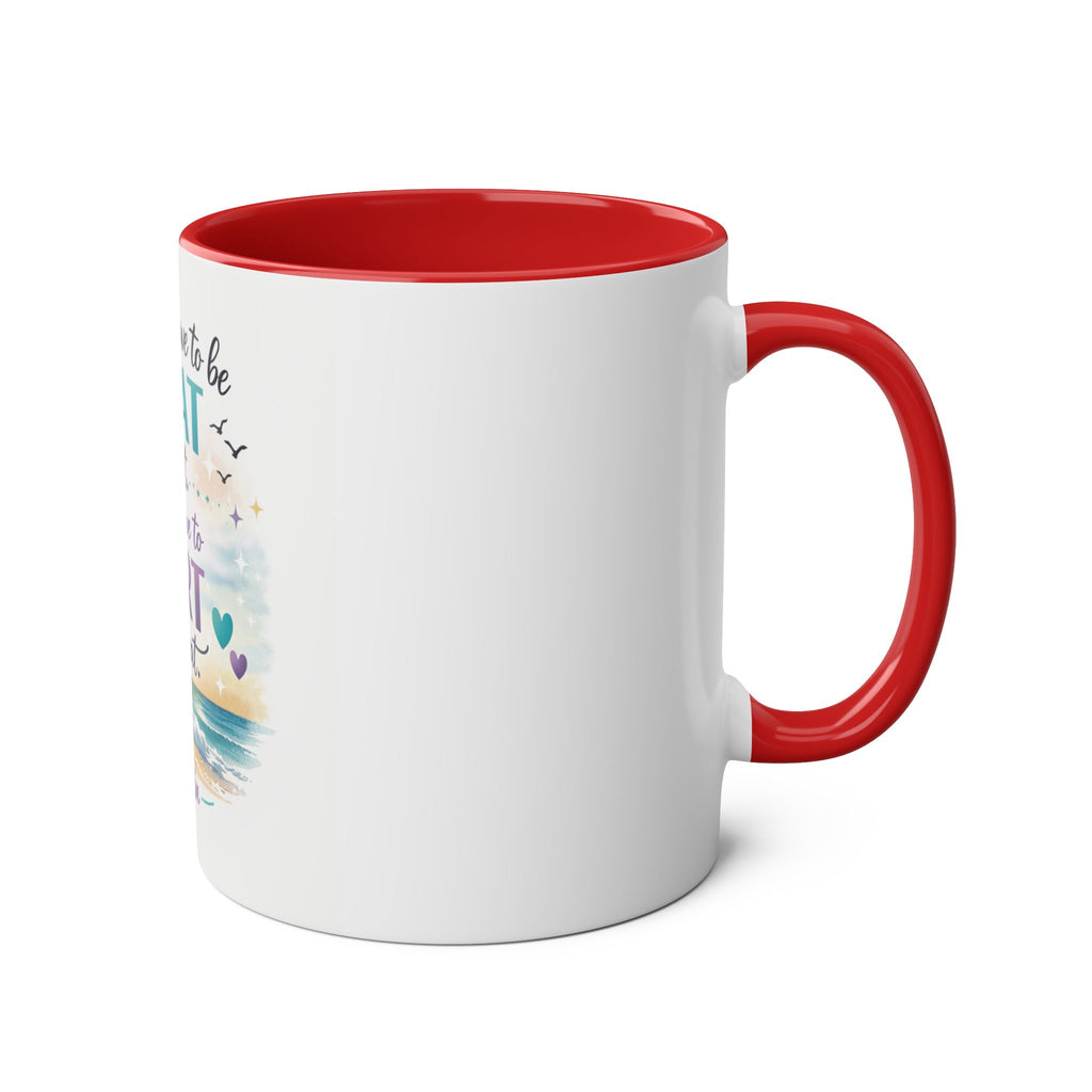 Motivational Beach Coffee Mug — "You Don't Have to Be GREAT to Start" Two‑Tone 11oz