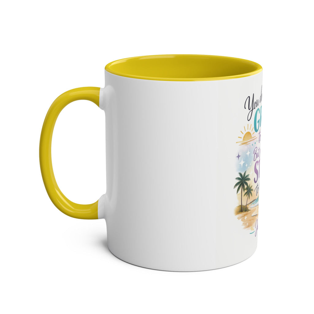 Motivational Beach Coffee Mug — "You Don't Have to Be GREAT to Start" Two‑Tone 11oz