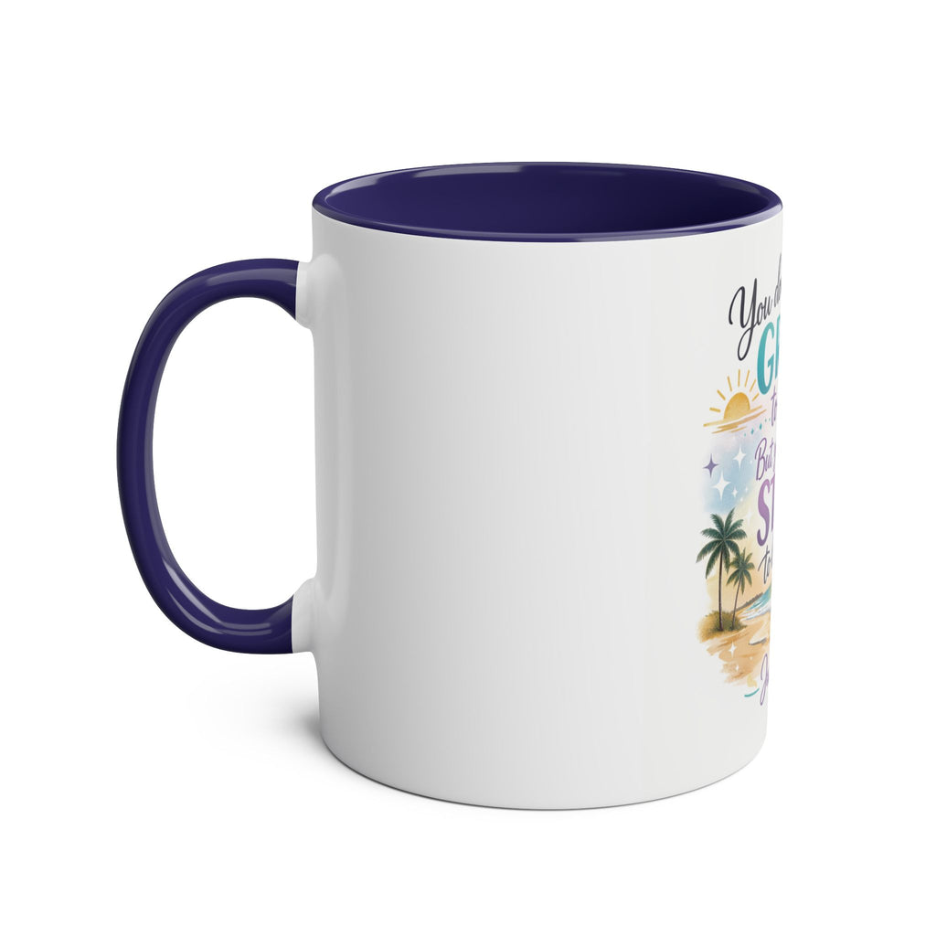 Motivational Beach Coffee Mug — "You Don't Have to Be GREAT to Start" Two‑Tone 11oz