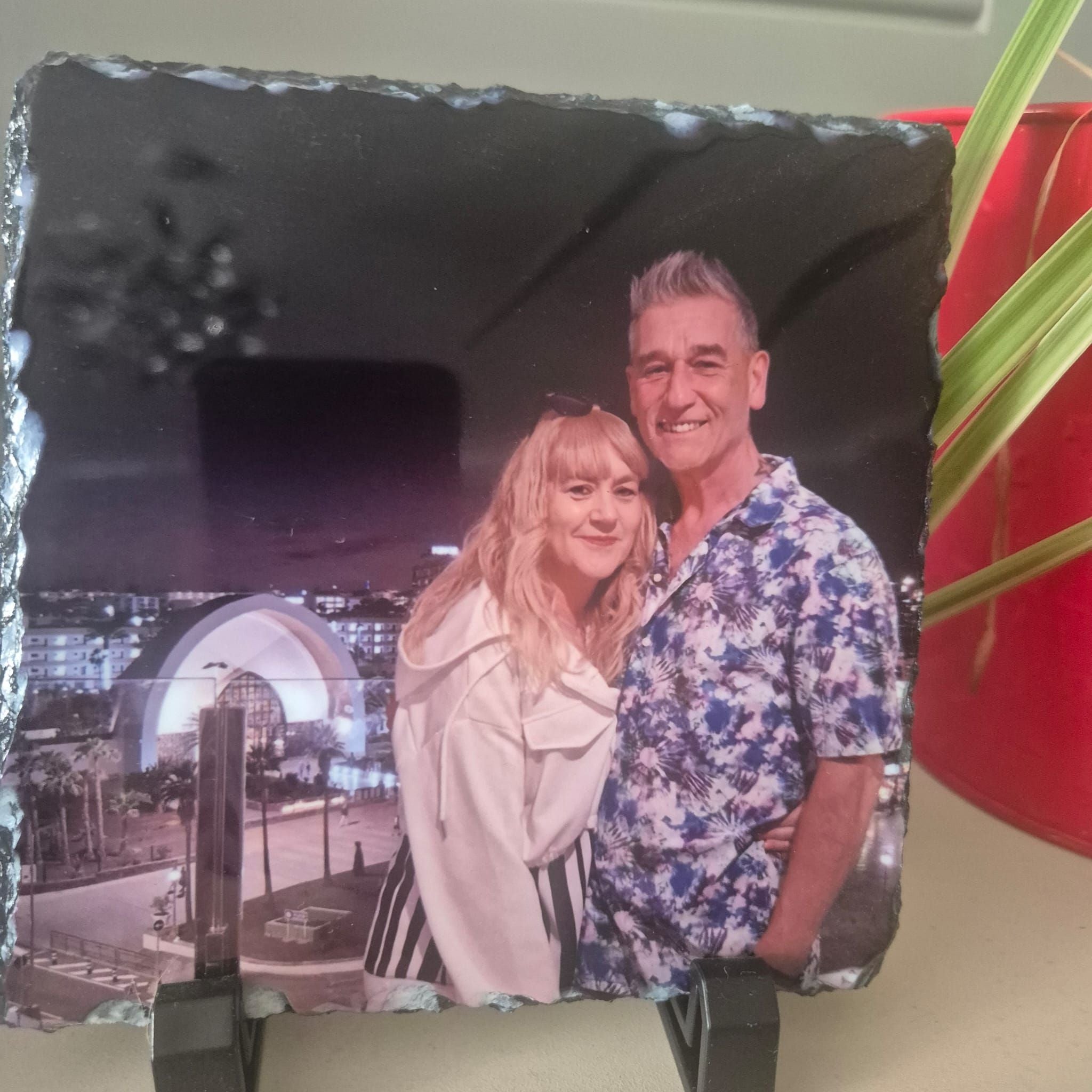 Natural Rock Photo Slate with stand - 2 size options