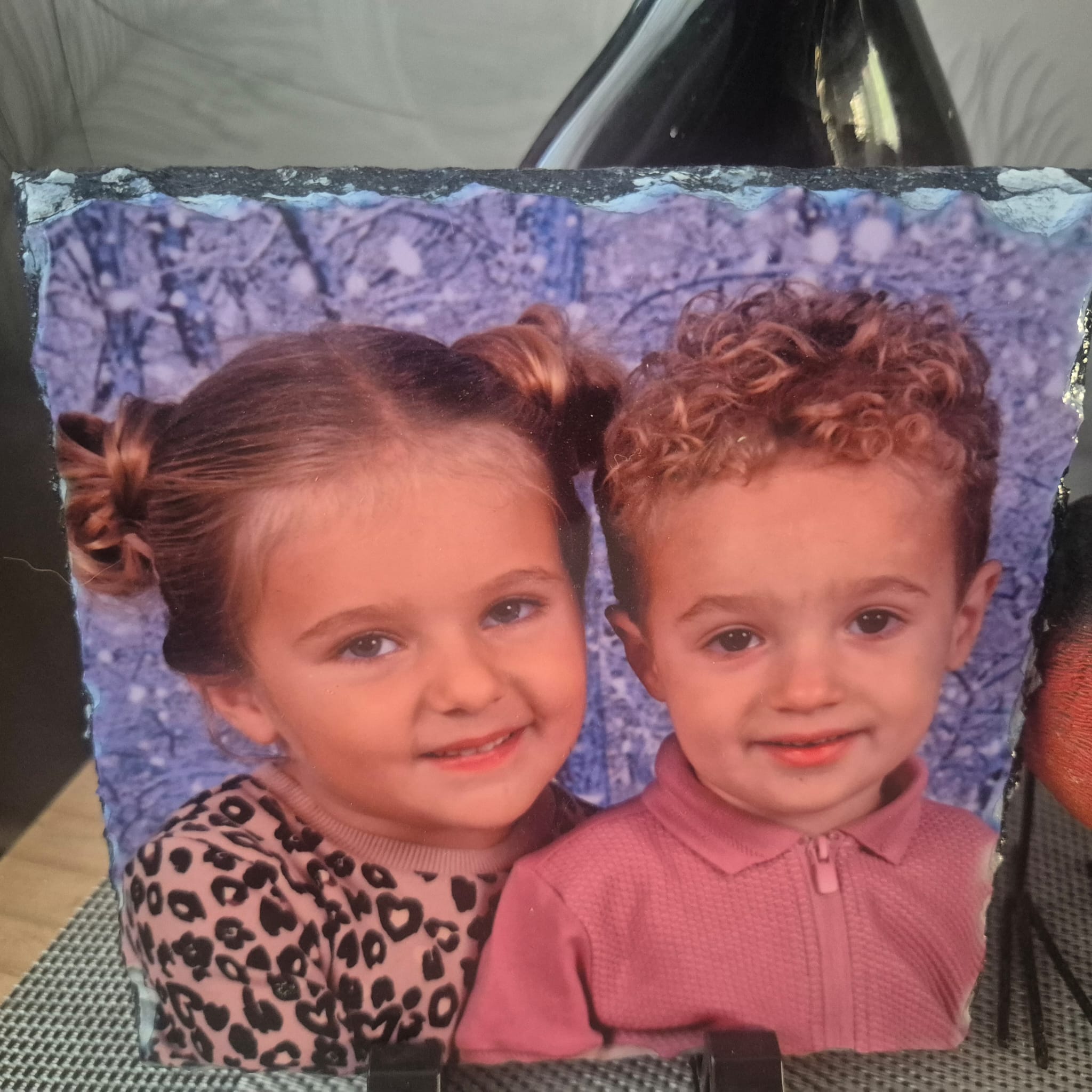 Natural Rock Photo Slate with stand - 2 size options