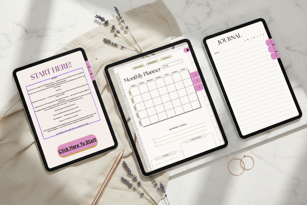 Aligned and Thriving Digital Planner - Collage Mockup