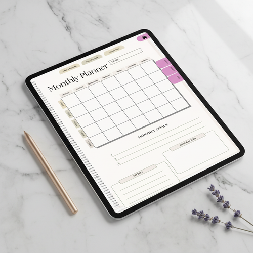 Aligned and Thriving Digital Planner - iPad Mockup