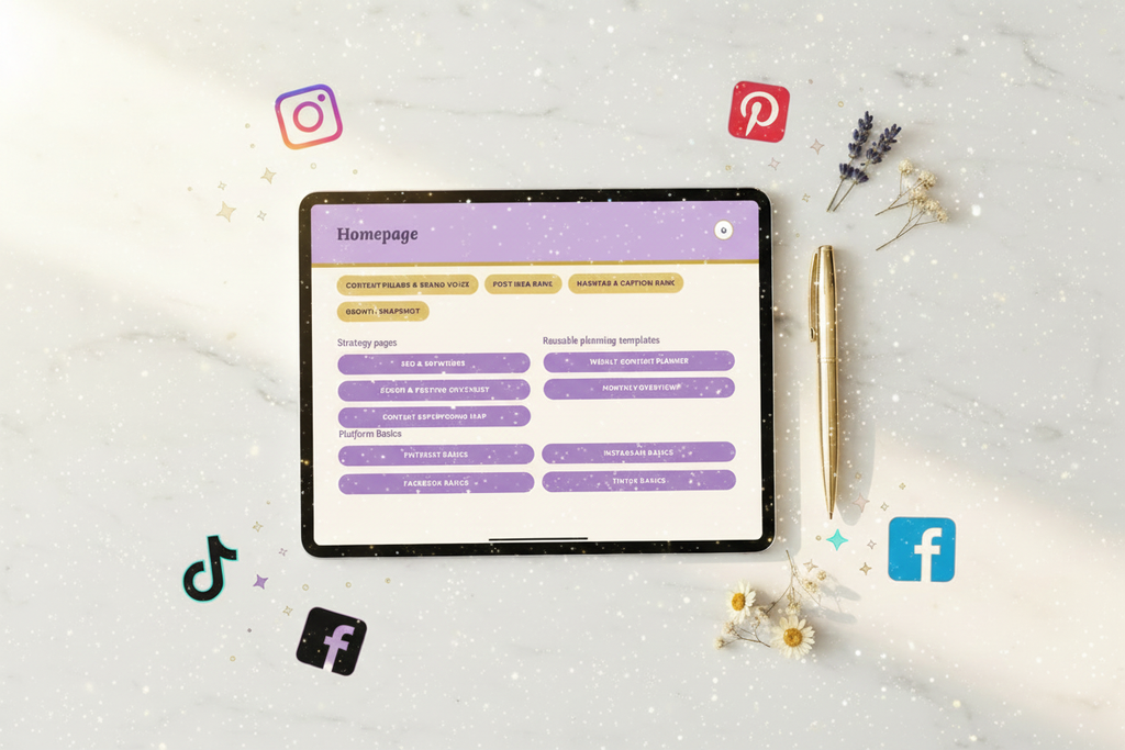 Flat lay landscape mockup with brand colour icons
